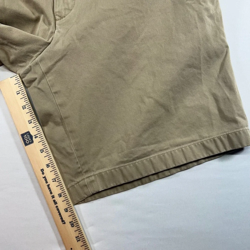 Nautica Clipper Mens 34W Relaxed Fit Chino Shorts Khaki Tan Cotton Casual Flat